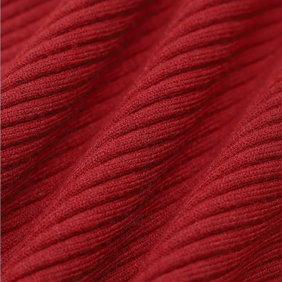 RIHOAS Red Bodycon Bell Sleeve Sweater Dress S - Picture 5 of 6